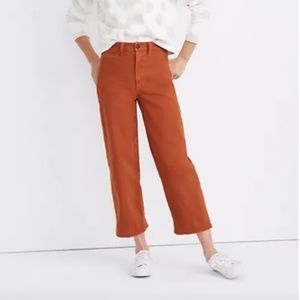 MADEWELL SLIM EMMETT WIDE-LEG CROP PANTS